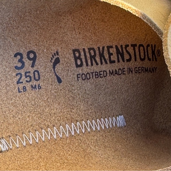 Birkenstock Buckley Beige/Tan Nubuck Leather Footbed Slip On Clogs Size 8 Or 39 - Picture 6 of 12